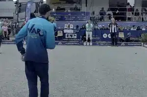 Diégo Rizzi en plein tir d'entrainement au France à Quimper