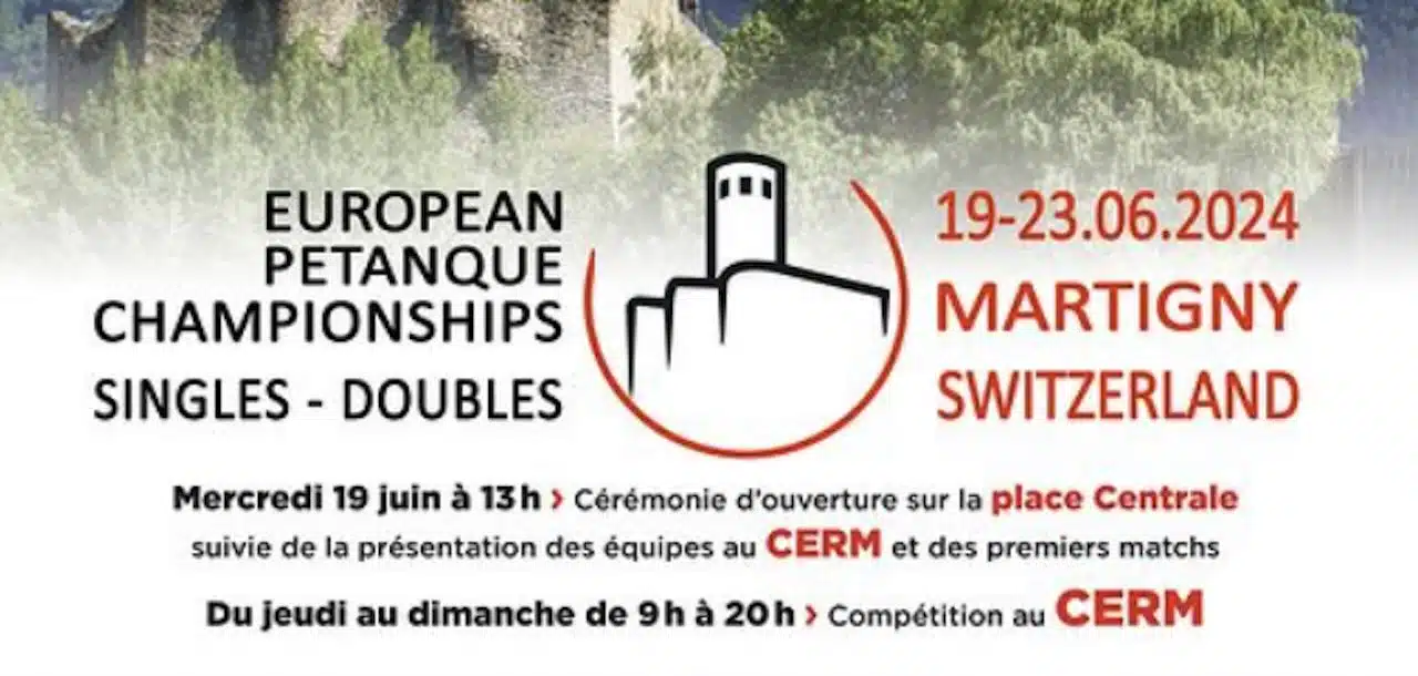 Affiche du championnat d'Europe de pétanque 2024 en Suisse