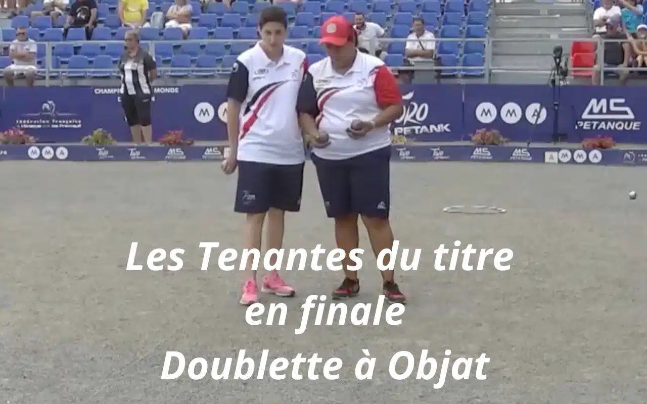 Les championnes de France en titre de pétanque Doublette : Nadège Baussian et Mouna Béji