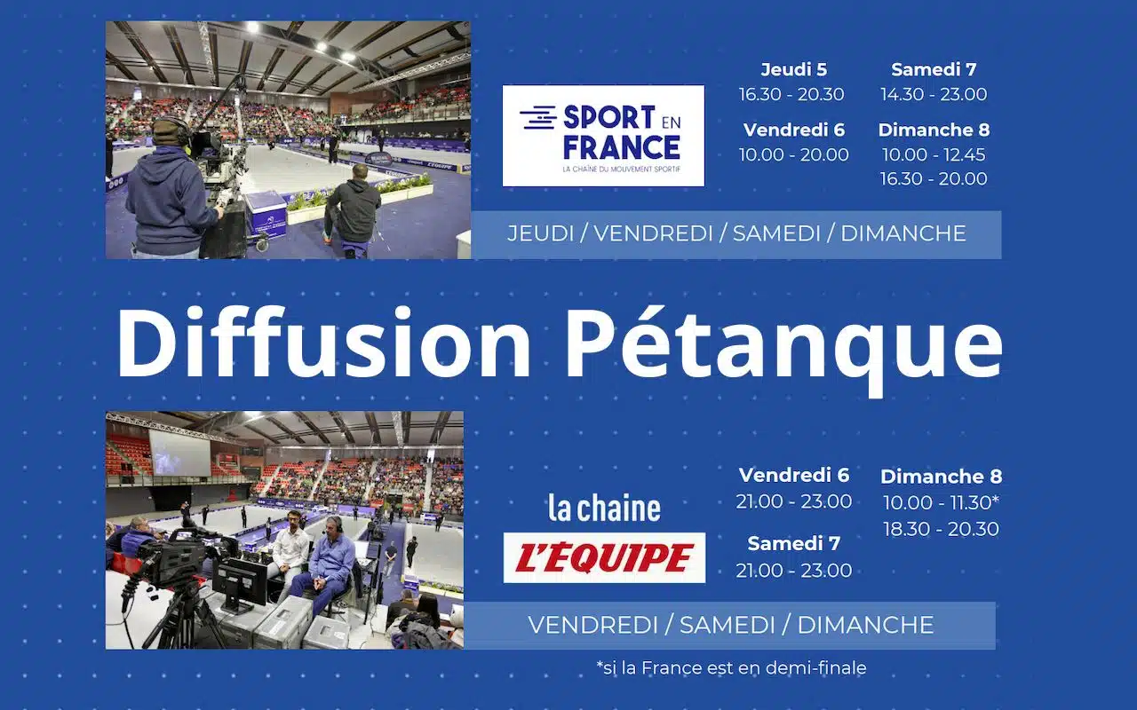 Horaires de diffusion TV des championnats du monde de pétanque