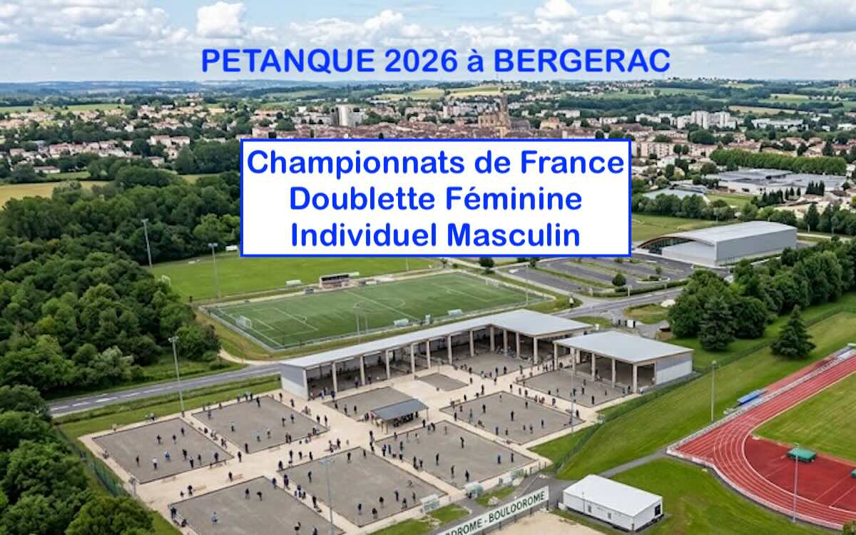 Vue sur la plaine des sports de Bergerac où se joue les championnats de France de pétanque