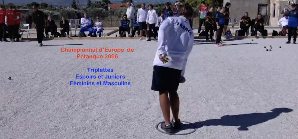 Les joueurs français aux championnats d'Europe de pétanque Espoirs 2026 en Grèce
