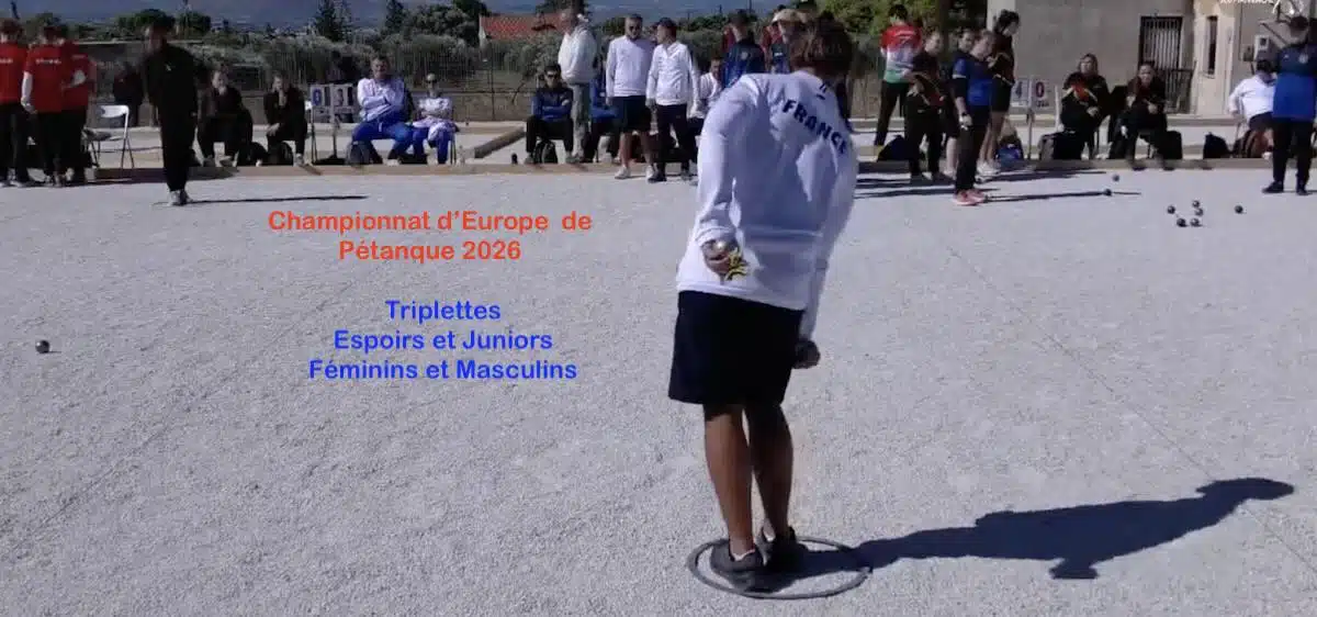 Les joueurs français aux championnats d'Europe de pétanque Espoirs 2026 en Grèce